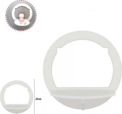 Mensola-In-Legno-Bianco-Rotonda-29cm-Arredo-Casa-Cameretta-Scaffale-Parete-70199