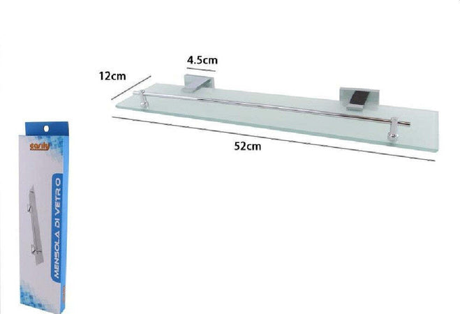 Mensola In Vetro Bagno Con Reggimensola Acciaio Portaoggetti Doccia Parete 87221 Casa e cucina/Bagno/Mobili da bagno/Mensole bagno Trade Shop italia - Napoli, Commerciovirtuoso.it