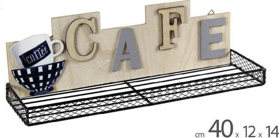 Mensola Parete Cucina Bar Caff? Metallo Legno Classico Moderno 40x12x14cm 807466 Fai da te/Ferramenta/Staffe e supporti per mensole Trade Shop italia - Napoli, Commerciovirtuoso.it