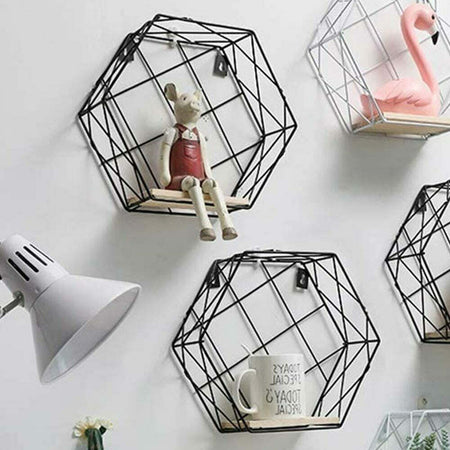 Mensola Parete Esagonale 1 Ripiano Design Moderno Scaffale Legno Mdf Metallo Nero Casa, arredamento e bricolage > Arredamento > Mobili e Accessori Trade Shop italia - Napoli, Commerciovirtuoso.it