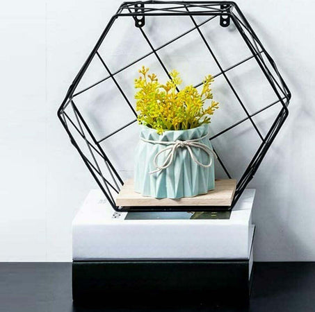 Mensola Parete Esagonale 1 Ripiano Design Moderno Scaffale Legno Mdf Metallo Nero Casa, arredamento e bricolage > Arredamento > Mobili e Accessori Trade Shop italia - Napoli, Commerciovirtuoso.it