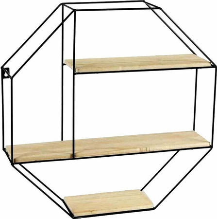 Mensola Parete Esagonale 3 Mensole Ripiani Design Moderno Scaffale Legno Metallo Casa, arredamento e bricolage > Arredamento > Mobili e Accessori Trade Shop italia - Napoli, Commerciovirtuoso.it