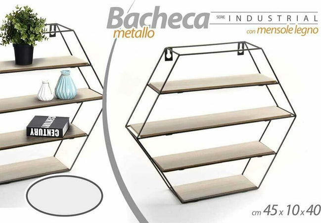 Mensola Parete Esagonale 4 Mensole Ripiani Design Moderno Scaffale Legno Metallo Casa, arredamento e bricolage > Arredamento > Mobili e Accessori Trade Shop italia - Napoli, Commerciovirtuoso.it