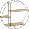Mensola-Parete-Rotonda-3-Mensole-Ripiani-Scaffale-Moderno-Legno-Naturale-e-Nero