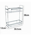 Mensola Per Doccia Bagno Rettangolare 2 Ripiani Portaoggetti 30,5x12x38 Cm 79301
