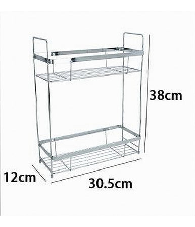 Mensola Per Doccia Bagno Rettangolare 2 Ripiani Portaoggetti 30,5x12x38 Cm 79301
