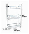 Mensola Per Doccia Bagno Rettangolare 3 Ripiani Porta Oggetti 30,5x12x53cm 79302