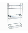 Mensola Per Doccia Bagno Rettangolare 3 Ripiani Porta Oggetti 30,5x12x53cm 79302