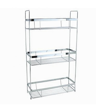 Mensola Per Doccia Bagno Rettangolare 3 Ripiani Porta Oggetti 30,5x12x53cm 79302