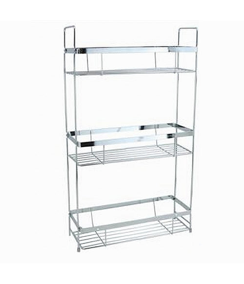 Mensola Per Doccia Bagno Rettangolare 3 Ripiani Porta Oggetti 30,5x12x53cm 79302