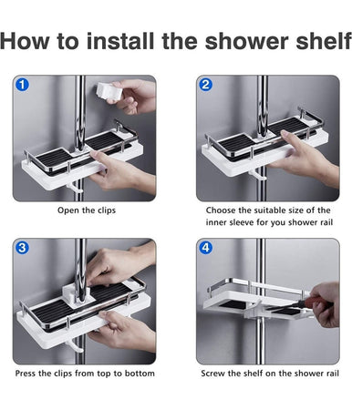 Mensola Per Doccia Per Asta Doccia Senza Foratura Scaffale Mensola Per Bagno