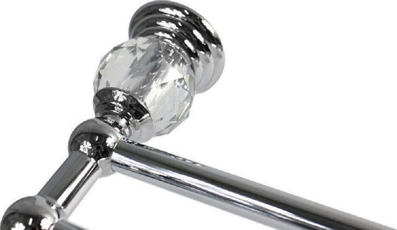 Mensola Portasciugamani Da Bagno Doppio Ripiano Con Cristalli In Acrilico 52827 Casa e cucina/Bagno/Mobili da bagno/Portasciugamani/Portasciugamani da parete Trade Shop italia - Napoli, Commerciovirtuoso.it