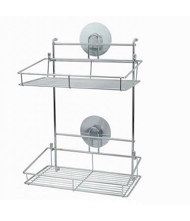 Mensola Rettangolare Portaoggetti 2 Ripiani Montaggio Parete Con Biadesivo 79848