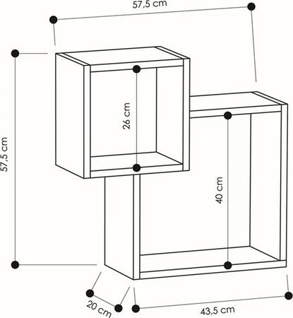 Mensola-Scaffale-da-Parete-2-Elementi-Bianca-Salvaspazio-Arredamento-Moderno