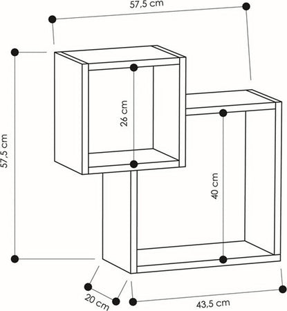 Mensola-Scaffale-da-Parete-2-Elementi-Bianca-Salvaspazio-Arredamento-Moderno