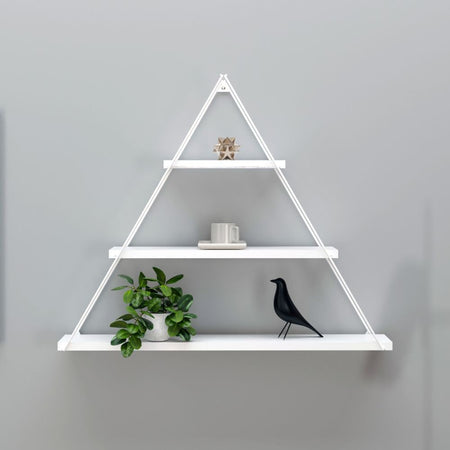 Mensola triangolare 3 ripiani Moset bianco totale MT191006