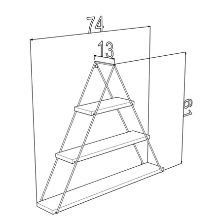 Mensola triangolare 3 ripiani Moset bianco totale MT191006