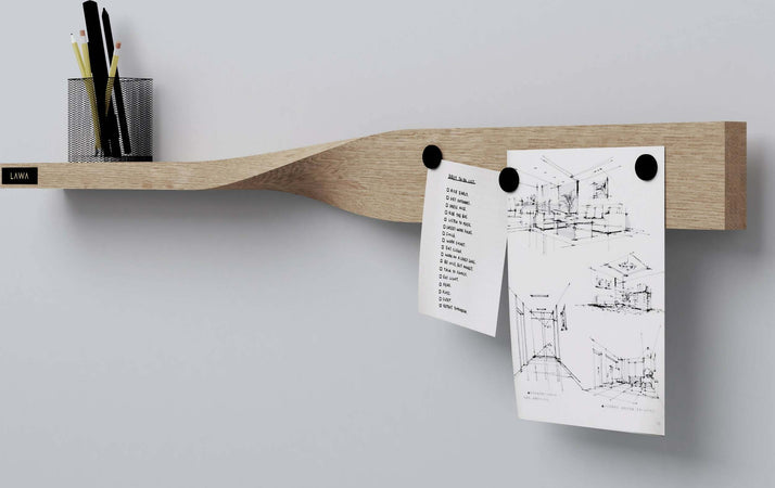 Mensola Twist 2in1 76x6x6 (lxpxa) Cm Mensola E Lavagna Magnetica In Rovere Per La Cucina E L'ingresso Di Casa Lawa Casa e cucina/Organizzazione interni/Porta oggetti cassetti e scaffali/Mensole da muro MesmerizeD - Porto Sant’Elpidio, Commerciovirtuoso.it