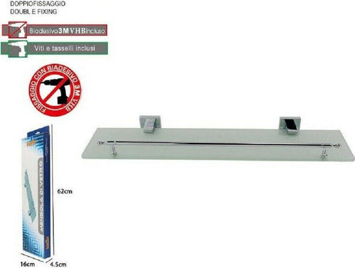 Mensola Vetro Bagno Acciaio Satinato Doppio Fissaggio A Parete Muro Square 59197 Casa, arredamento e bricolage > Accessori Bagno > Set da Bagno Trade Shop italia - Napoli, Commerciovirtuoso.it