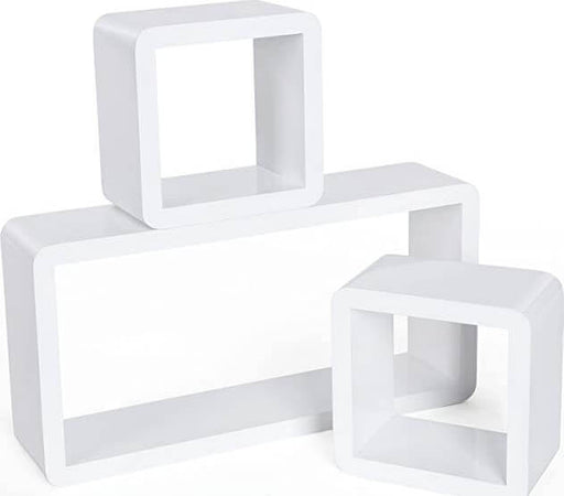 Mensole A Cubo Set Di 3 Da Parete Stile Retró Bianco Casa e cucina/Organizzazione interni/Porta oggetti cassetti e scaffali/Mensole da muro Liquidator Italia - Nicosia, Commerciovirtuoso.it