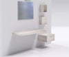 Mensolone in laminato sospeso per lavabi cassettiera pensili Bianco Larice Casa e cucina/Bagno/Mobili da bagno/Mobiletti con lavabo Ogomondo - Martina Franca, Commerciovirtuoso.it