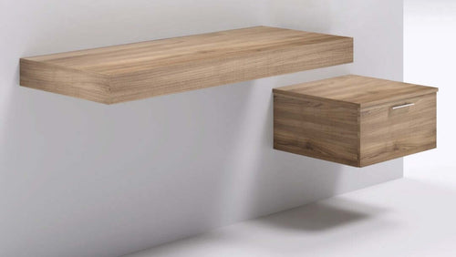 Mensolone in laminato sospeso per lavabi da appoggio e cassettiera Noce Tranche Casa e cucina/Bagno/Mobili da bagno/Mobiletti con lavabo Ogomondo - Martina Franca, Commerciovirtuoso.it
