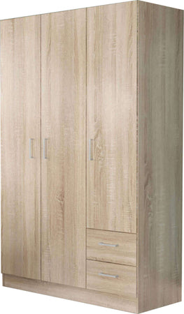 MERIN---armadio-di-design-con-3-ante-2-cassetti-Quercia-Chiaro-Milani-Home