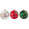 Palline per albero di Natale in vetro decorate tricolore con glitter