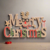 Scritta decorativa Merry Christmas in legno decorazione natalizia