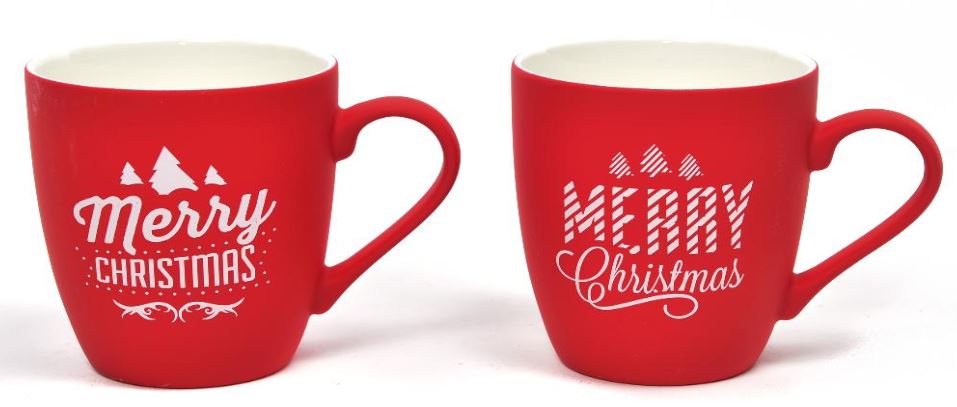 Tazza di natale in porcellana floccata 350 ml decorazione natalizia