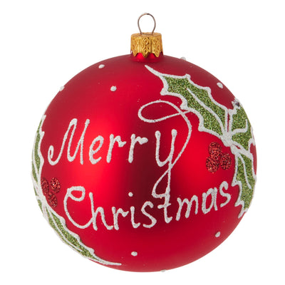 Palline per albero di Natale in vetro decorate tricolore con glitter