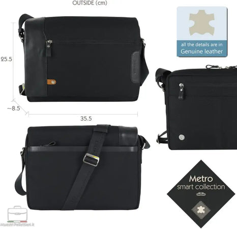 Messanger Adulto unisex Acciaio - Nero / Taglia Unica - borse a spalla