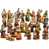 Pastorelli per presepe in poliresina con animali, doni e mestieri 23 soggetti 15 cm
