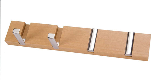 METALDECOR---APPENDIABITI-DA-4-POSTI-IN-LEGNO-CHIARO---GANCI-CROMATI-400x75x30MM