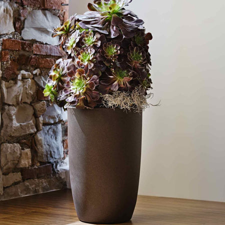 Vaso tondo "Meti" in plastica da esterno per piante e fiori