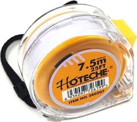 Metro-Flessibile-Misura-7.5-Mt-Ritiro-Automatico-Flessometro-Tasto-Blocco-Hoteche