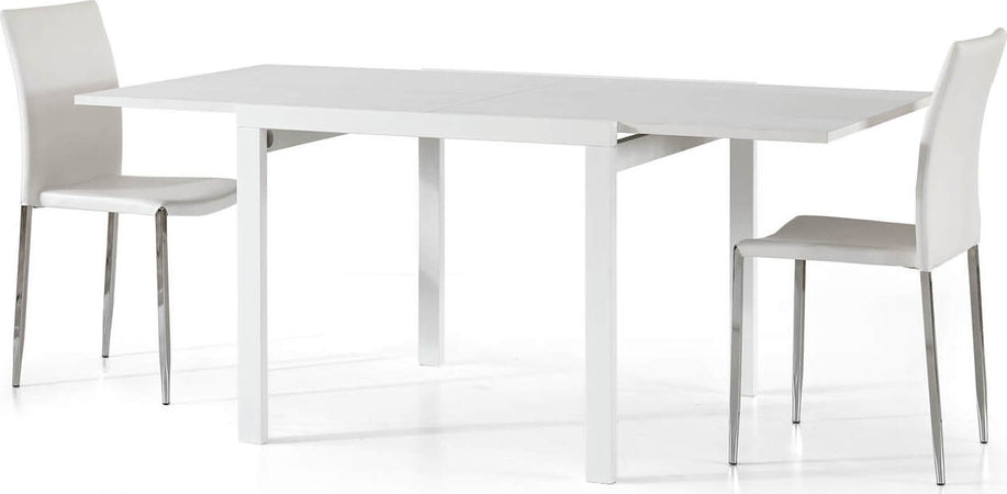 MEYER---tavolo-da-pranzo-moderno-allungabile-a-libro-frassinato-90x90/180-Bianco-Milani-Home