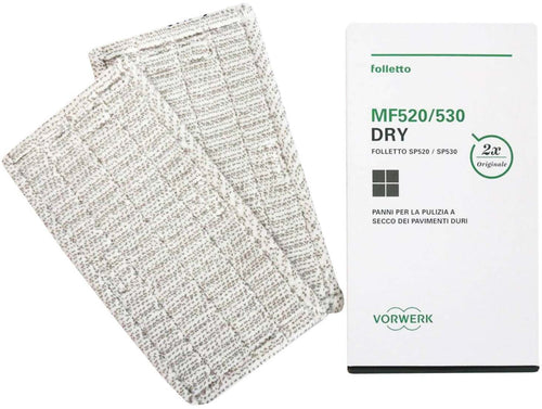 MF520 MF530 MF520/530 Dry Panni Pulizia a Secco SP 520/530 Folletto Vorwerk Originali Aspirapolvere confezione da 2 panni