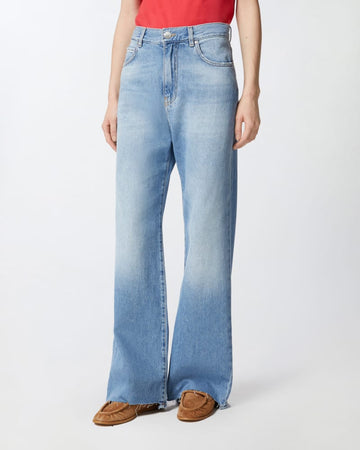 Pinko WANDA WIDE LEG DENIM SOFT TOUCH 25 da donna