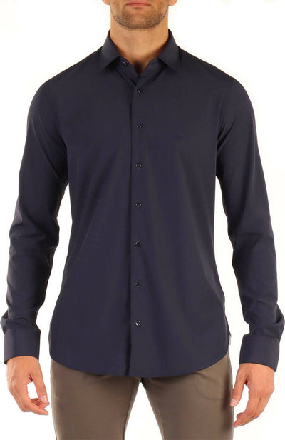 Michael-Kors-Camicia-Uomo-Nera-Colletto-Classico-Stecche-Staccabili-Maniche-Lunghe-Con-Bottone-Polsini-Con-Bottoni-MD0MD91399