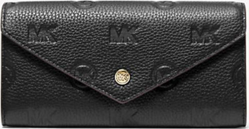 Michael-Kors-Jet-Set-Travel-Large-Logo-Embossed-Leather-Envelope-Wallet-(Black)-35F3GTVE7T-001