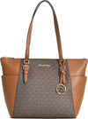 MICHAEL-Michael-Kors-Borsa-tote-Charlotte-grande-con-logo-e-cerniera-superiore-in-pelle