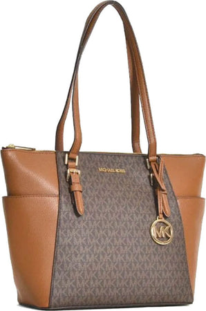 MICHAEL-Michael-Kors-Borsa-tote-Charlotte-grande-con-logo-e-cerniera-superiore-in-pelle
