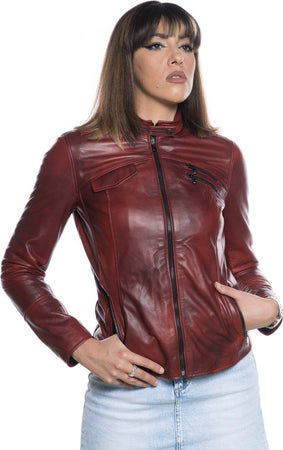 Michelina---Giacca-Donna-Bordeaux-in-vera-pelle