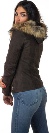 Michelina-Cap---Giacca-Donna-con-Cappuccio-Testa-di-Moro-Nabuk-in-vera-pelle