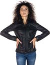 Michelina-Cap---Giacca-Donna-Nera--con-Cappuccio-in-vera-pelle