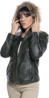 Michelina-Cap---Giacca-Donna-Verde-con-Cappuccio-in-vera-pelle