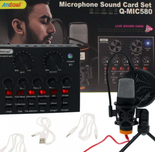 Microfono A Condensatore Q-mic580 Schede Audio Bluetooth Filtro Anti-pop Con Base Strumenti Musicali/Microfoni/A condensatore Trade Shop italia - Napoli, Commerciovirtuoso.it