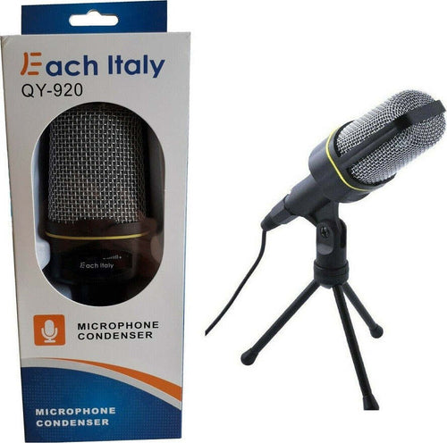 Microfono A Condensatore Treppiede Da Tavolo Cavo Jack Pc Notebook Chat Qy920 Elettronica e telefonia > Accessori Audio e Video > Microfoni Trade Shop italia - Napoli, Commerciovirtuoso.it