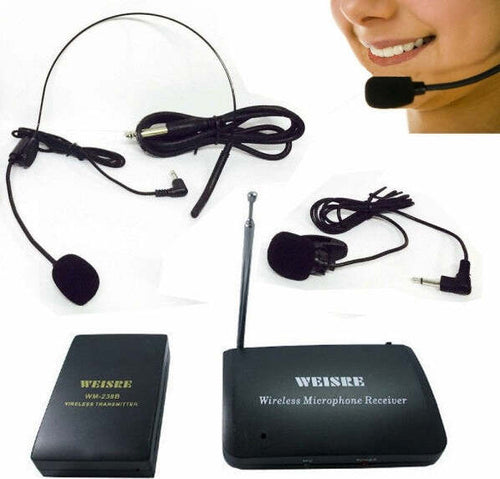 Microfono-Ad-Archetto-Wireless-Senza-Fili-Con-Centralina-E-Trasmettitore